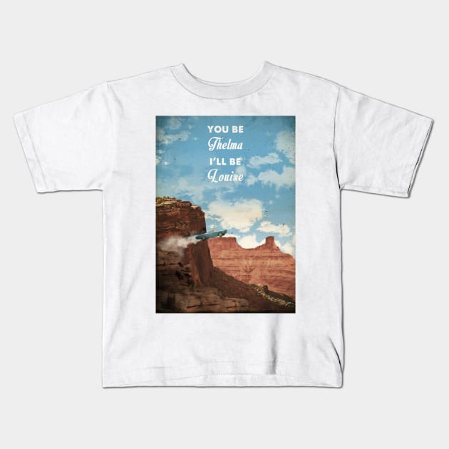 Thelma and Louise retro travel print Kids T-Shirt by 2ToastDesign